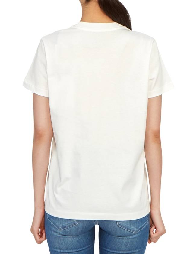 Embroidered Logo Cotton Short Sleeve T-Shirt White - MONCLER - BALAAN 4