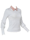 Golf Wear Suede Pearl Collar T-shirts Pink - J JANE - BALAAN 3