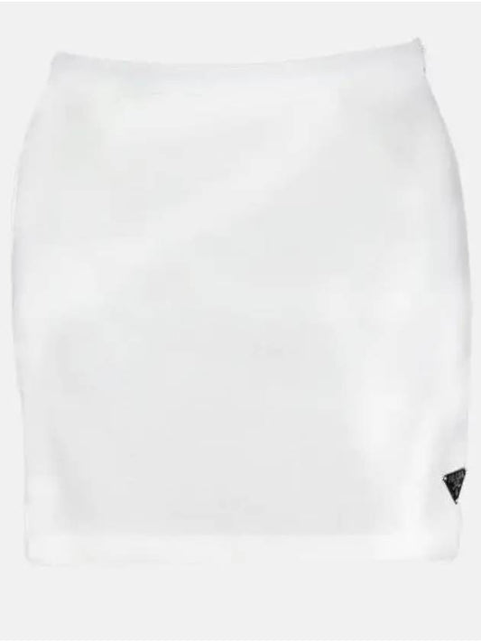 Jersey Mini A-Line Skirt White - PRADA - BALAAN 2