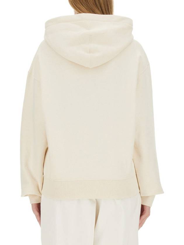 Logo Print Cotton Hoodie Cream - JIL SANDER - BALAAN 4