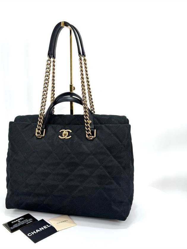 Caviar season shoulder bag tote black - CHANEL - BALAAN 2