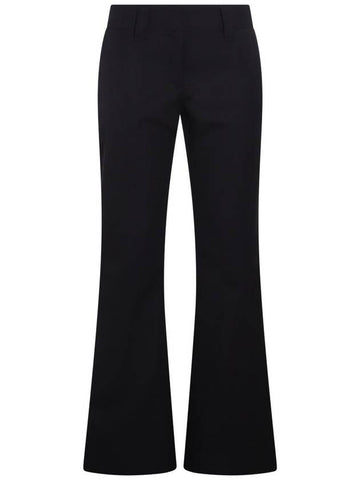 23 fw Navy Blue Black Cotton Virgin Wool Blend Flare Pants PWCA119F23FAB0014610 B0480941255 - PALM ANGELS - BALAAN 1