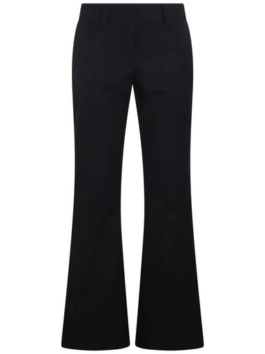 23 fw Navy Blue Black Cotton Virgin Wool Blend Flare Pants PWCA119F23FAB0014610 B0480941255 - PALM ANGELS - BALAAN 1