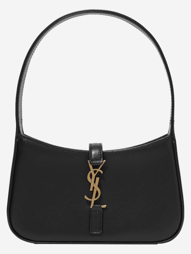 LE 5A 7 Small Smooth Leather Hobo Shoulder Bag Black - SAINT LAURENT - BALAAN 2