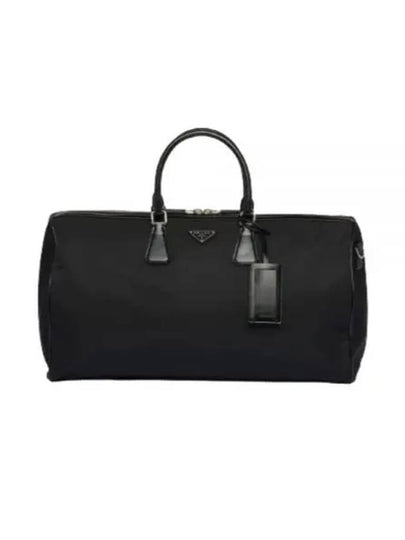 Re-Nylon Brushed Leather Duffel Bag Black - PRADA - BALAAN 2