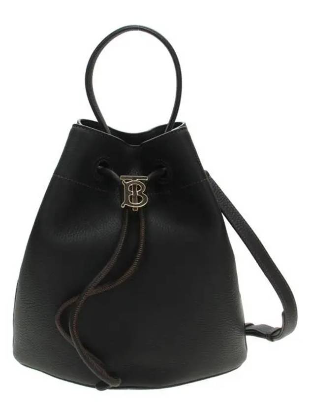 Small Grainy Leather TB Bucket Bag Black - BURBERRY - BALAAN 2