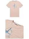 Marble One Logo Print Short Sleeve T-Shirt Pink - STONE ISLAND - BALAAN 5