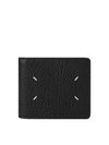 Stitched Leather Bifold Half Wallet Black - MAISON MARGIELA - BALAAN 3