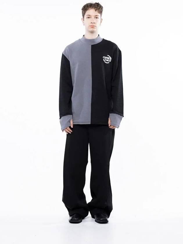 Men s M243MT04BK Circular Reverse Wool Half Neck Sweatshirt Black Gray - CHANCE'S NOI - BALAAN 5