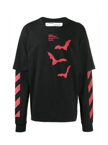 Vet Double Layered Long Sleeve T-Shirt Black Red - OFF WHITE - BALAAN 1