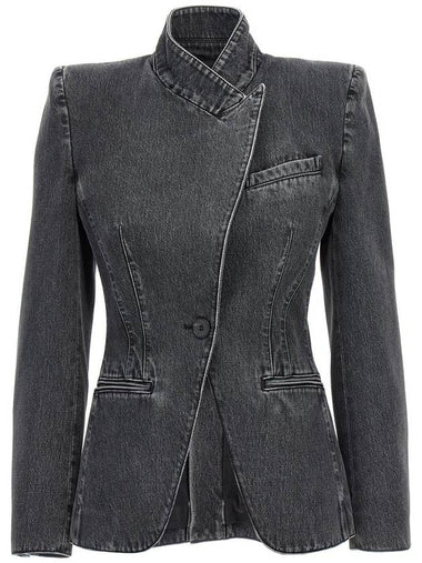 Alexander McQueen Deconstructed Denim Blazer - ALEXANDER MCQUEEN - BALAAN 1