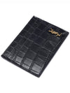 Monogram Logo Crocodile Card Wallet Black - SAINT LAURENT - BALAAN 6