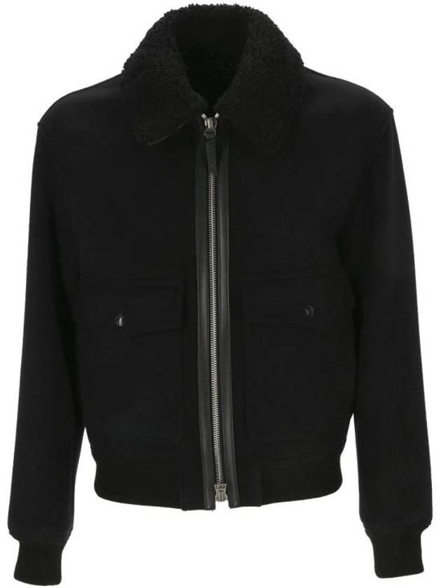 OBH002 FMW011F23 LB999 Shearling Collar Bomber Jacket - TOM FORD - BALAAN 2