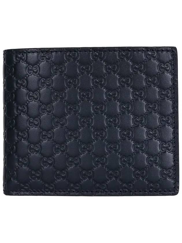 Micro GG Ssima Bifold Wallet Dark Navy - GUCCI - BALAAN.