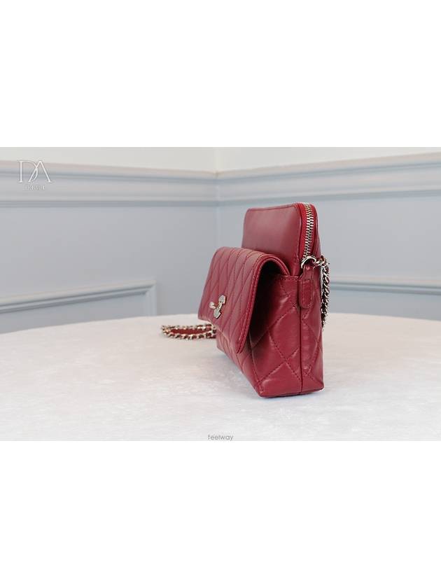 Used luxury goods Daol 24th calfskin chain flap bag red condition A - CHANEL - BALAAN 3