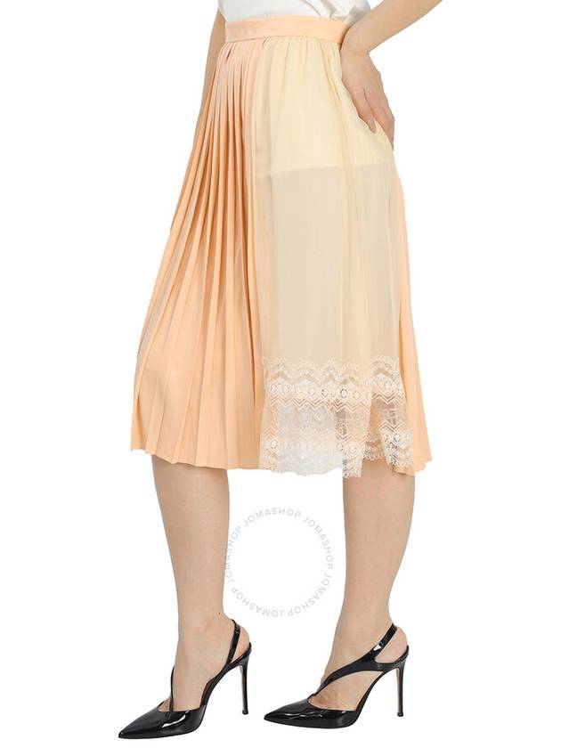 silk midi pleated skirt soft peach - BURBERRY - BALAAN 3