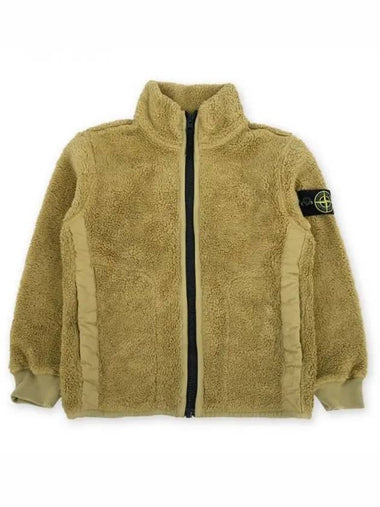 Stone Kids Waffen Patch Fleece Zip up Jacket Yellow 791661745 V0034 270553 1064215 - STONE ISLAND - BALAAN 1