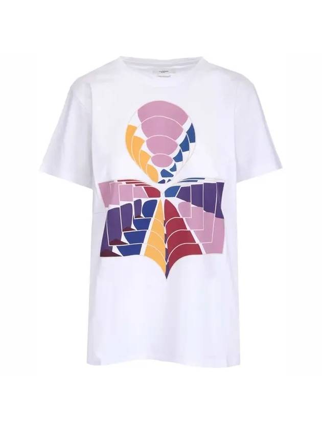 Zaof Pattern Logo Short Sleeve T-Shirt White - ISABEL MARANT ETOILE - BALAAN 1