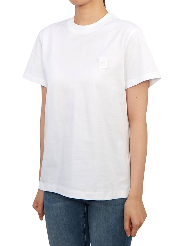 Women's Embossed Back Logo Cotton Short Sleeve T-Shirt White - WOOYOUNGMI - BALAAN 6