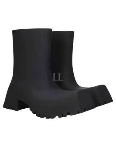 Square Toe Rubber Rain Boots Black - BALENCIAGA - BALAAN 2