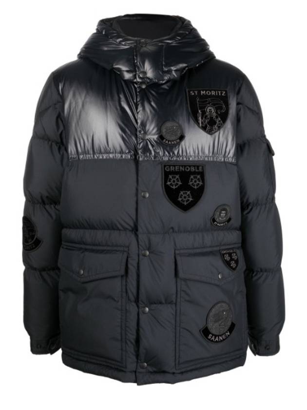 Men's Hyoseris Logo Patch Down Padding Black - MONCLER - BALAAN 2