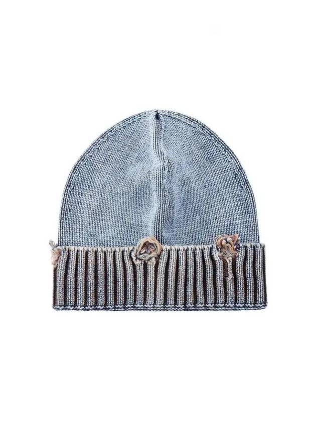 Men s K DODE Damage Knit Beanie Melange Blue - DIESEL - BALAAN 1