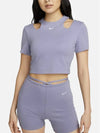 Crop T-shirt DV7963 519 Lavender WOMENS XS Asian Fit - NIKE - BALAAN 1