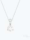 Stilla Round Cut Crystal Pendant Necklace Silver - SWAROVSKI - BALAAN 2