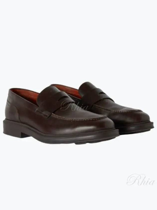 Travis Penny Leather Loafers Dark Brown - LORO PIANA - BALAAN 2