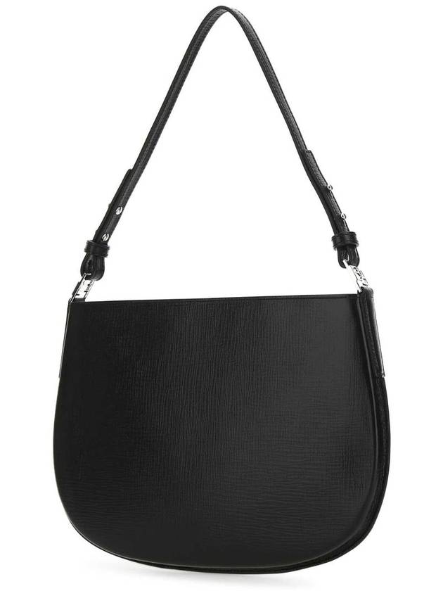 Issa Logo Buckle Leather Shoulder Bag Black - BY FAR - BALAAN 3