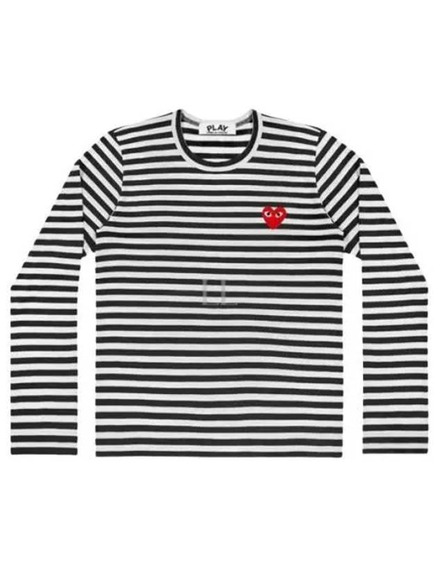 AX T164 051 1 P1T164 AZ Red Heart Waffen Stripe Long Sleeve T Shirt - COMME DES GARCONS - BALAAN 1