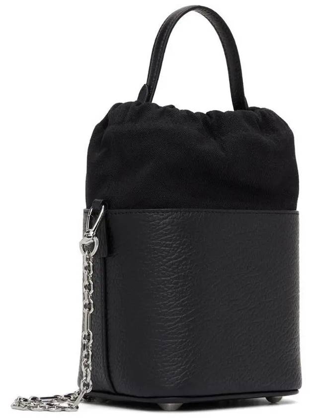 5AC Number Logo Texture Leather Bucket Bag Black - MAISON MARGIELA - BALAAN 4