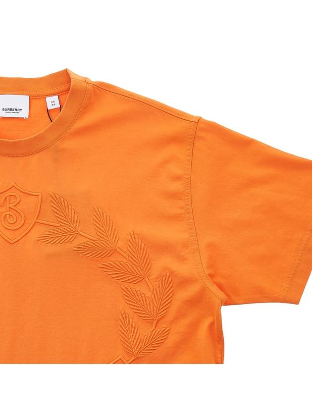 Embroidered Logo Short Sleeve T-Shirt Orange - BURBERRY - BALAAN 5