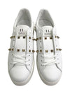 Rockstud Untitled Open Low Top Sneakers White - VALENTINO - BALAAN 5