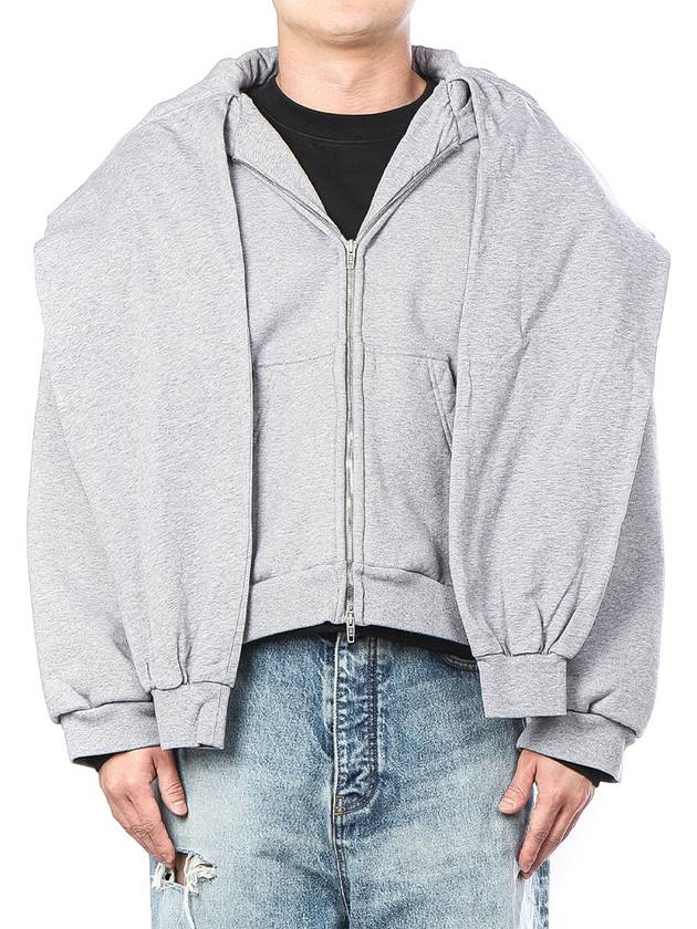 Incognito Zip-Up Hoodie Grey - BALENCIAGA - BALAAN 2