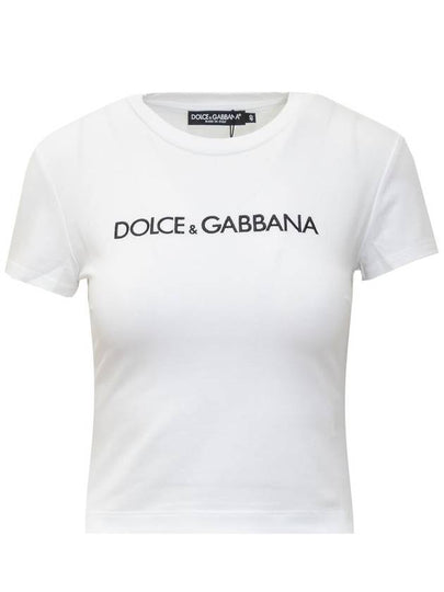 logo embroidered stretch t-shirt F8U48ZFU7EQ - DOLCE&GABBANA - BALAAN 2