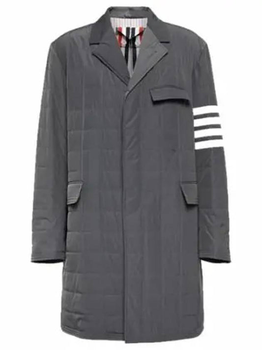 Men's 4 Bar Poly Twill Chesterfield Single Coat Grey - THOM BROWNE - BALAAN 2