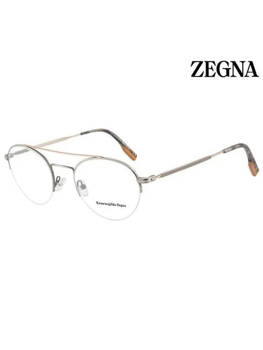 Glasses Frame EZ5131 008 Round Metal Men Women - ERMENEGILDO ZEGNA - BALAAN 2