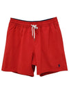 Embroidered Logo Drawstring Swim Shorts Red - POLO RALPH LAUREN - BALAAN 2