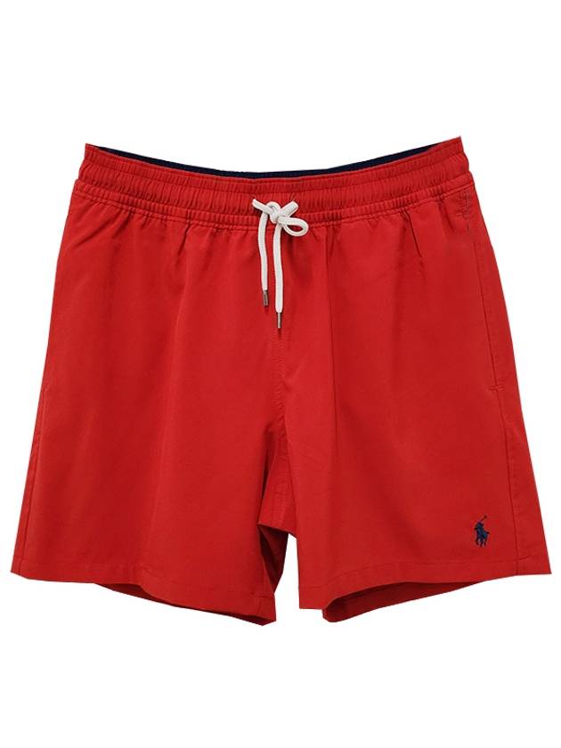 Embroidered Logo Drawstring Swim Shorts Red - POLO RALPH LAUREN - BALAAN 2