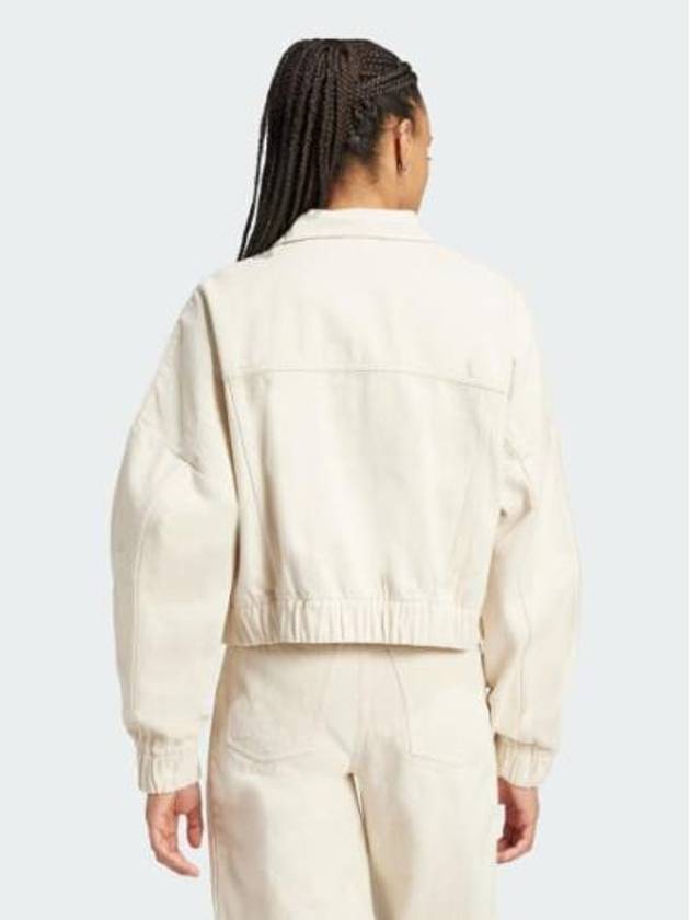 Premium Essential Track Denim Jacket Ivory - ADIDAS - BALAAN 3