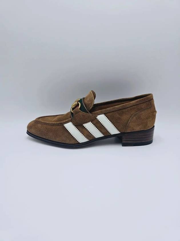 Horsebit 3 Stripe Suede Loafers Brown - GUCCI - BALAAN 6