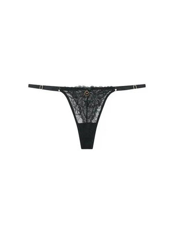 UNDERWEAR Women s Flower Lace Ribbon Thong Black - EMPORIO ARMANI - BALAAN 1