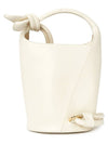 Le Petit Tourni Mini Knotted Leather Bucket Bag Ivory - JACQUEMUS - BALAAN 4