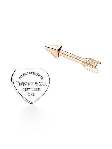 Return to Tiffany Lovestruck Heart Tag Arrow Earrings Silver 70878569 - TIFFANY & CO. - BALAAN 1