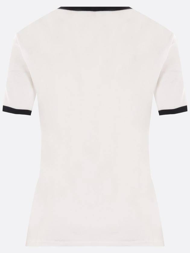 Contrast Signature Short Sleeve T-Shirt White - COURREGES - BALAAN 3