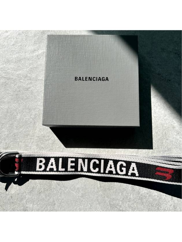 OS Men s Embroidered D Ring De Belt Gray Red - BALENCIAGA - BALAAN 10