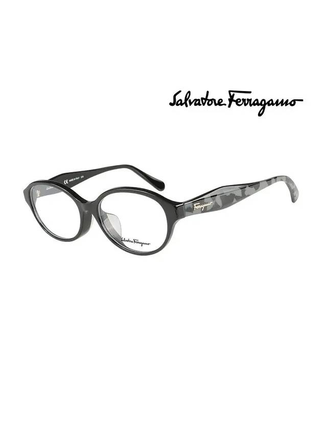 Eyewear Oval Acetate Eyeglasses Black - SALVATORE FERRAGAMO - BALAAN 3