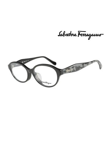 Eyewear Oval Acetate Eyeglasses Black - SALVATORE FERRAGAMO - BALAAN 1