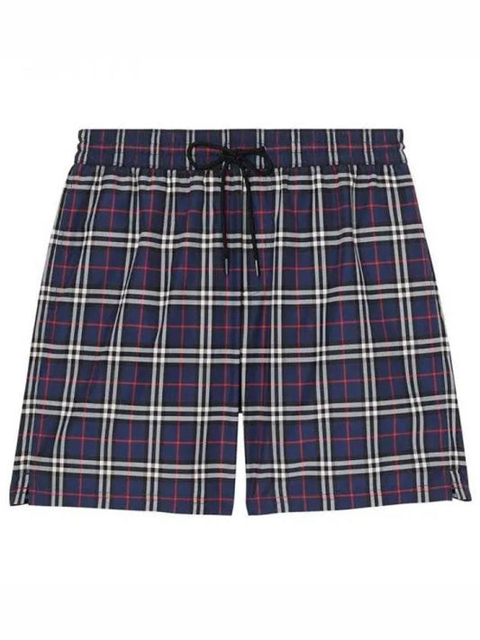 Check Swim Shorts Navy - BURBERRY - BALAAN 2